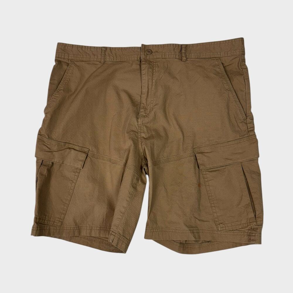 Edgar + Ash XL Mens Brown Khaki Cargo Shorts Cotton Spandex